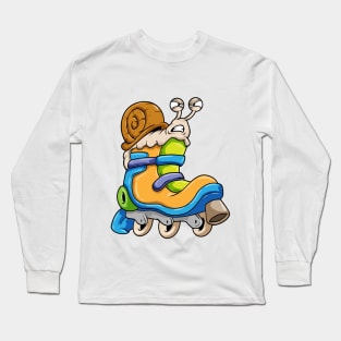 Snail as Inline skater with Inline skates Wheels Long Sleeve T-Shirt